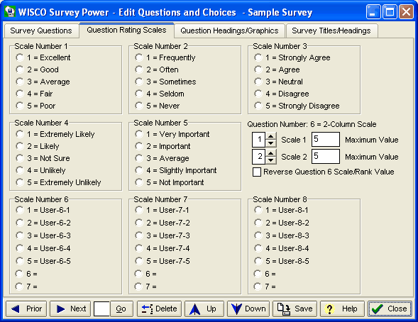 Survey Rating Scales